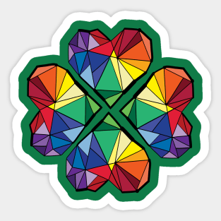 rainbow geometric clover Sticker